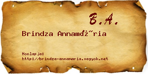 Brindza Annamária névjegykártya